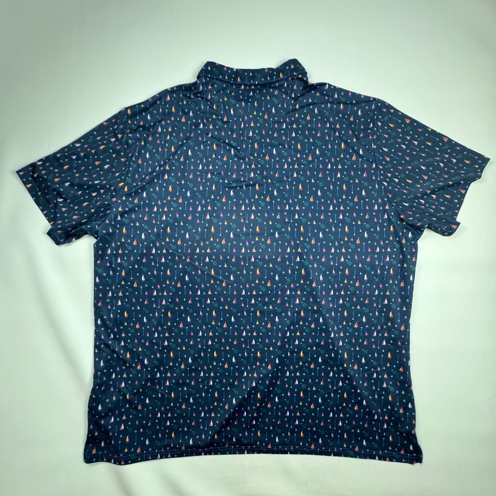 Bogey Bros Golf Co Polo Shirt Nautical Sailboat Print Navy Mens 3XL XXXL - Picture 2 of 9